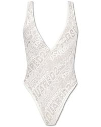 DSquared² - Lace Detailed Stretched Bodysuit - Lyst