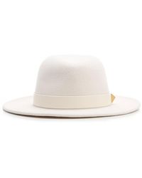 Valentino Garavani Roman Stud Fedora Hat - White