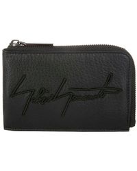 discord Yohji Yamamoto - Logo Embroidered Zipped Wallet - Lyst