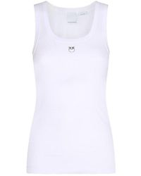 Pinko - Logo Detailed Ribbed Tank Top - Lyst
