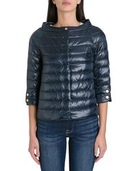 Herno - Cropped Sleeve Down Jacket - Lyst
