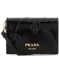 Prada - Floral-debossed Leather Wallet - Lyst
