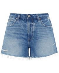 PAIGE - Archie Frayed Hem Denim Shorts - Lyst