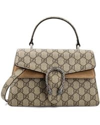 Gucci - Neutral Dionysus Monogram Top Handle Bag - Women's - Canvas - Lyst