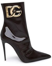 Dolce & Gabbana - Dg Logo Plaque Ankle Boots - Lyst
