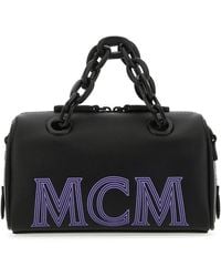 MCM - Boston Logo Detailed Mini Crossbody Bag - Lyst