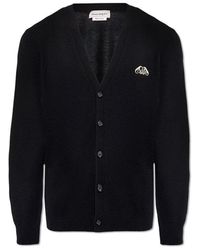 Alexander McQueen - Logo Embroidered Knitted Cardigan - Lyst
