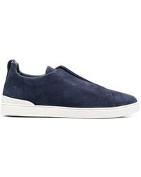 Zegna - Round Toe Slip-on Sneakers - Lyst