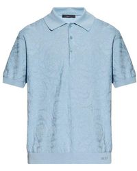 Versace - Polo Shirt With Barocco Pattern, - Lyst