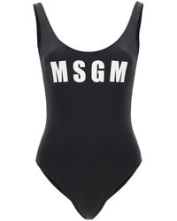 MSGM - One-piece Swimsuit With Logo - Lyst