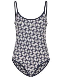 Moncler - Printed One Piece Stretched Swimsuit - Lyst