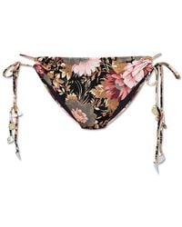 Chloé - Rose-Print Bikini Bottoms - Lyst