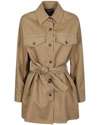 Weekend by Maxmara - Buttoned Belted Jacket - Lyst