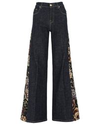 L'Autre Chose - Floral-panelled Jeans - Lyst