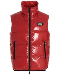 Trussardi Down Jacket in Red for Men Mens Clothing Jackets Waistcoats and gilets 