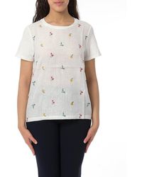 Weekend by Maxmara - Floral Embroidered Crewneck T-shirt - Lyst
