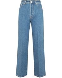 Lanvin Embroidered Flared Jeans - Blue