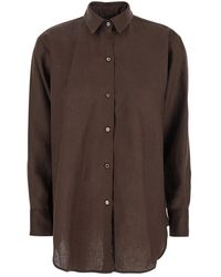 Plain - Shirt With Classic Collar And Long Sleeves - Lyst