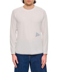 and wander - Logo Printed Long-Sleeved T-Shirt - Lyst