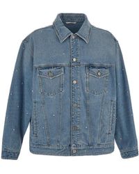 Valentino - Buttoned Long-sleeved Denim Jacket - Lyst