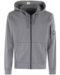 C.P. Company - Light Fleece Full Zip Hooded - Lyst