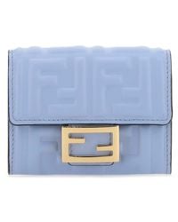 Fendi Powder Blue Nappa Leather Compact Baguette Card Holder