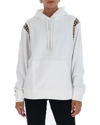 Burberry Vintage Check Panel Oversized Hoodie - White