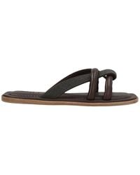 Brunello Cucinelli - 'monile' Leather Sandals - Lyst