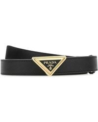 Prada - Black Leather Belt - Lyst