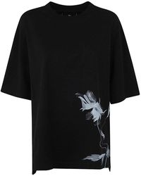 Y-3 - Floral Printed Crewneck T-shirt - Lyst