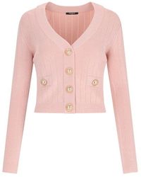 Balmain - Cropped Cardigan With Buttons - Lyst