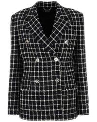 Versace - Embroidered Tweed Blazer - Lyst