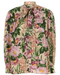 Chloé - Tie-Neck Silk Crepe De Chine Blouse - Lyst