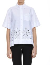 P.A.R.O.S.H. Short-sleeved Embroidered Shirt - White