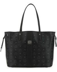 MCM Printed Leather Medium Liz Shopping Bag - Black