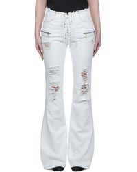 Unravel Project Distressed Flared Jeans - White
