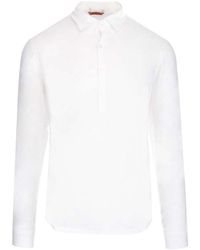 Barena Polo Neck Fine Knit Shirt - White