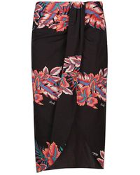 Pinko - Floral Printed Midi Wrapped Skirt - Lyst