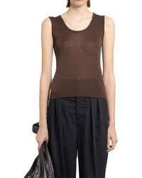 Lemaire - Semi-sheer Ribbed Knitted Tank Top - Lyst