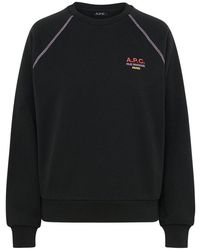 A.P.C. - Logo Embroidered Crewneck Sweatshirt - Lyst