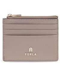Furla - Camelia Logo Plaque Zip-Up Small Card Holder - Lyst