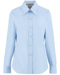 Gucci - Long-sleeved Poplin Shirt - Lyst