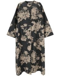 Max Mara - Floral Patterned Long-sleeved Coat - Lyst