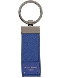 Dolce & Gabbana Logo Detailed Key Chain - Blue