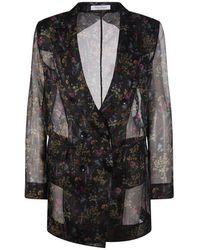 Max Mara - Floral Printed Sheer Jacket - Lyst
