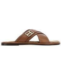 Tom Ford - Logo Plaque Crossover Strap Sandals - Lyst
