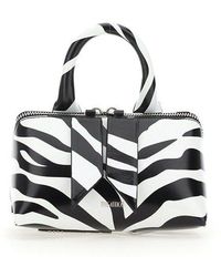 The Attico Friday Zebra Printed Zip-up Tote Bag - Black