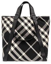 Burberry - Shopper Bag With Check Pattern - Lyst