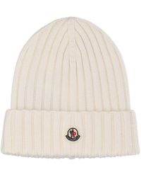 Moncler - Raffia Logo Beanie - Lyst