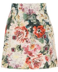 Dolce & Gabbana Floral Print Mini Skirt - Multicolour
